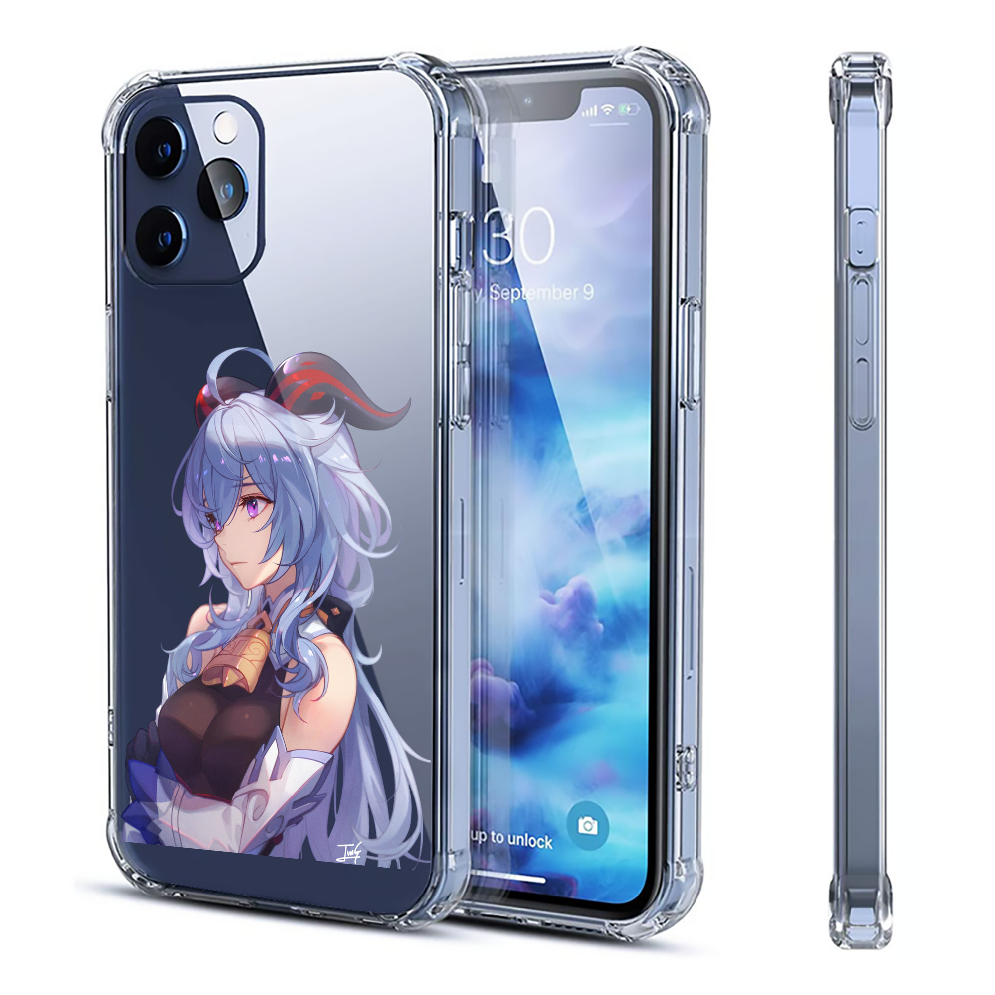 げんし神 甘雨 かんう genshin Ganyu 【iPhone 12シリーズ対応】透明スマホケース（クリアソフトケース）
